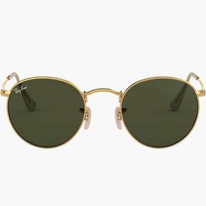 Ray Ban Icons Round Gold Metal Sunglasses Green Lenses 50mm RB3447